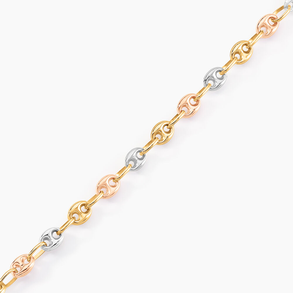 Bracelet Maille Dami Maille Grain De Cafe Or Tricolore - Bracelets mailles Femme | Marc Orian