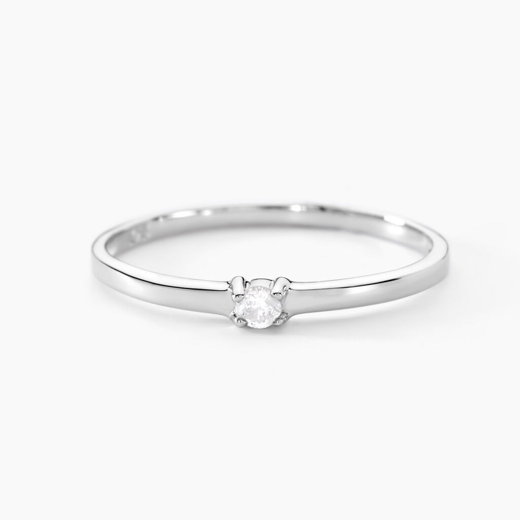 Bague Solitaire Superposition Or Blanc Diamant - Solitaires Femme | Marc Orian