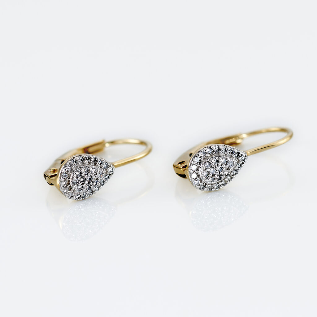 Boucles D'oreilles Pendantes Ursanne Or Jaune Diamants - Boucles d'oreilles pierres précieuses Femme | Marc Orian
