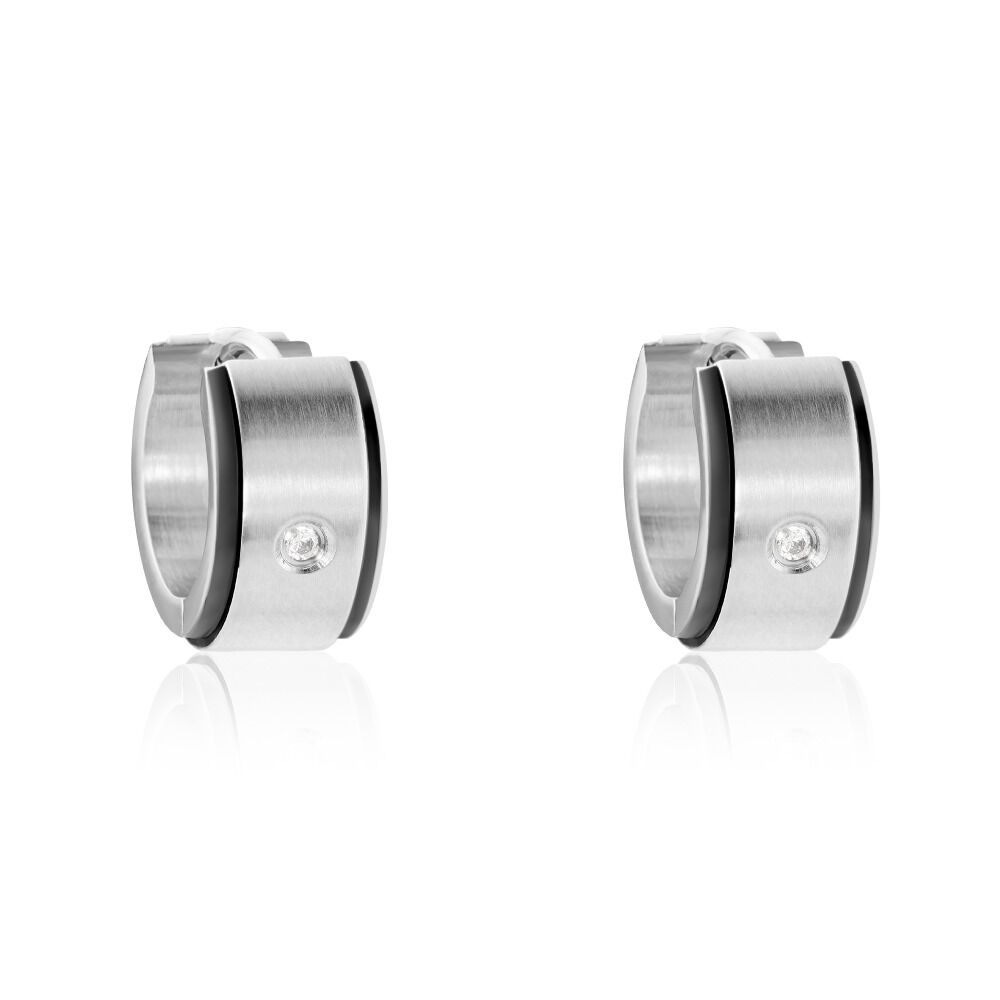 Créoles Jourdan Ios Acier Blanc Oxyde De Zirconium - Créoles Homme | Marc Orian