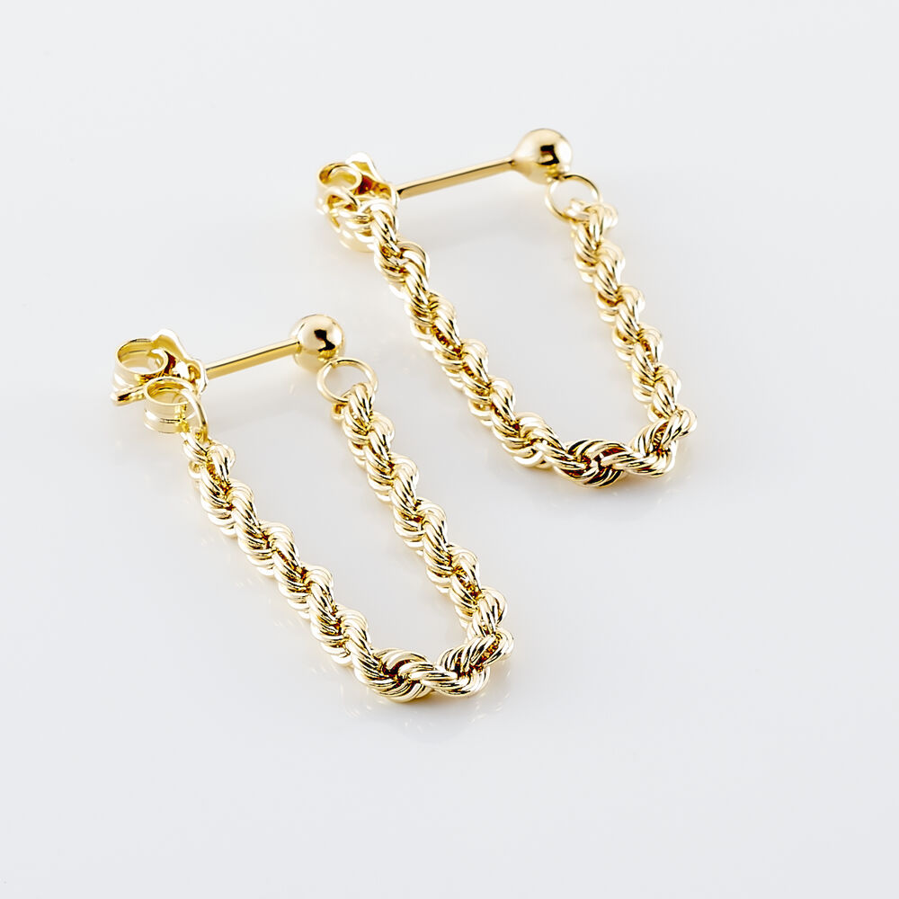 Boucles D'oreilles Pendantes Cordelia Corde Or Jaune - Pendantes Femme | Marc Orian