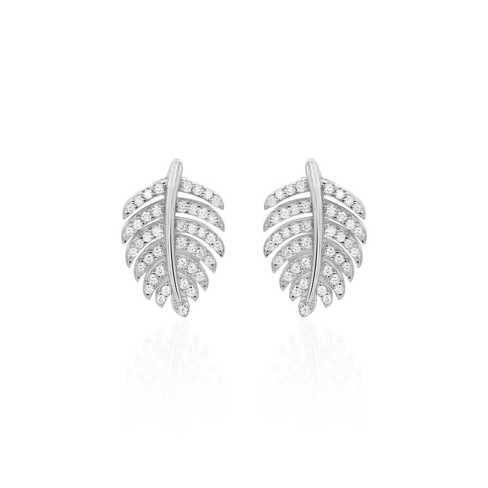 Boucles D'oreilles Pendantes Gabrielle Argent Blanc Oxyde De Zirconium - Pendantes Femme | Marc Orian