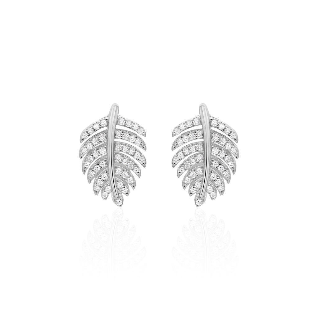 Boucles D'oreilles Pendantes Gabrielle Argent Blanc Oxyde De Zirconium - Pendantes Femme | Marc Orian