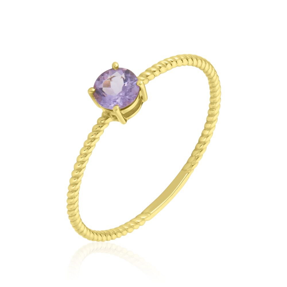 Bague Or Jaune Demi Amethyste - Bagues pierres fines Femme | Marc Orian