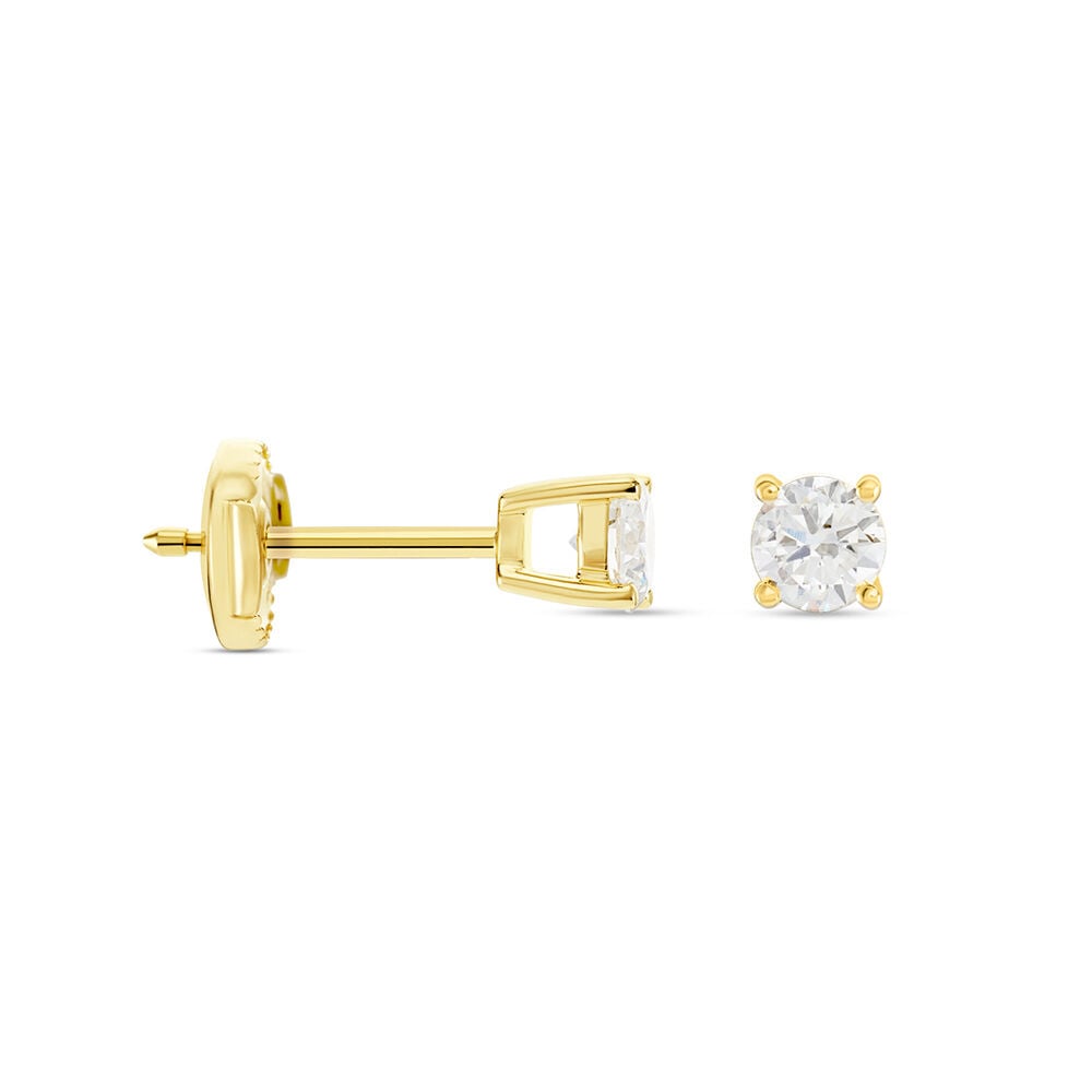 Boucles D'oreilles Puces Or Jaune Aphrodite Diamants - Puces Femme | Marc Orian