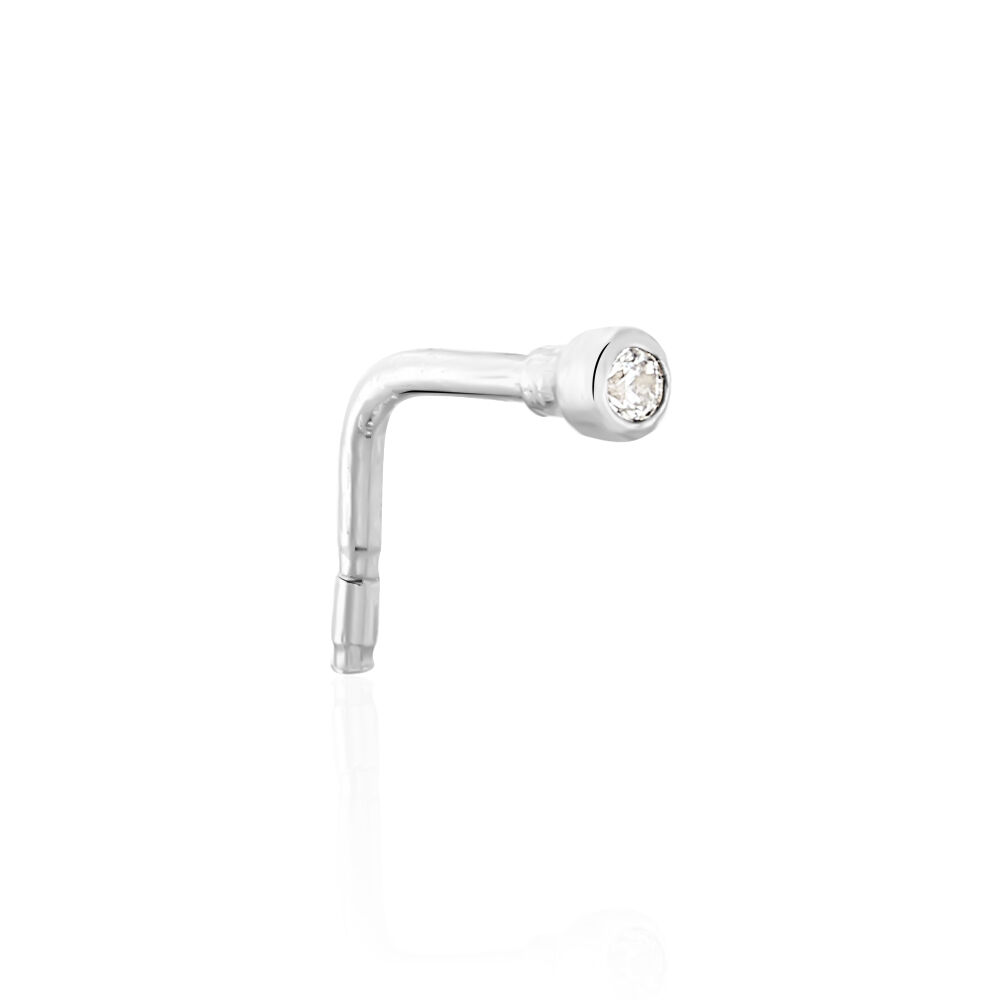 Piercing De Nez Fethi Serti Clos Or Blanc Oxyde De Zirconium - Piercing Nez Femme | Marc Orian
