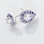 Boucles D'oreilles Puces Argent Blanc Tania Oxydes De Zirconium - Puces Femme | Marc Orian