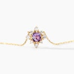 Collier Astrithr Or Jaune Am&eacute;thyste Oxyde De Zirconium - Colliers avec pierres Femme | Marc Orian