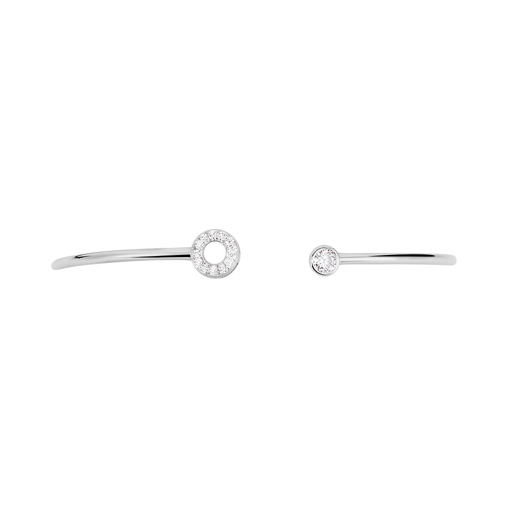 Bracelet Jonc Elorie Argent Blanc Oxyde De Zirconium - Bracelets joncs Femme | Marc Orian