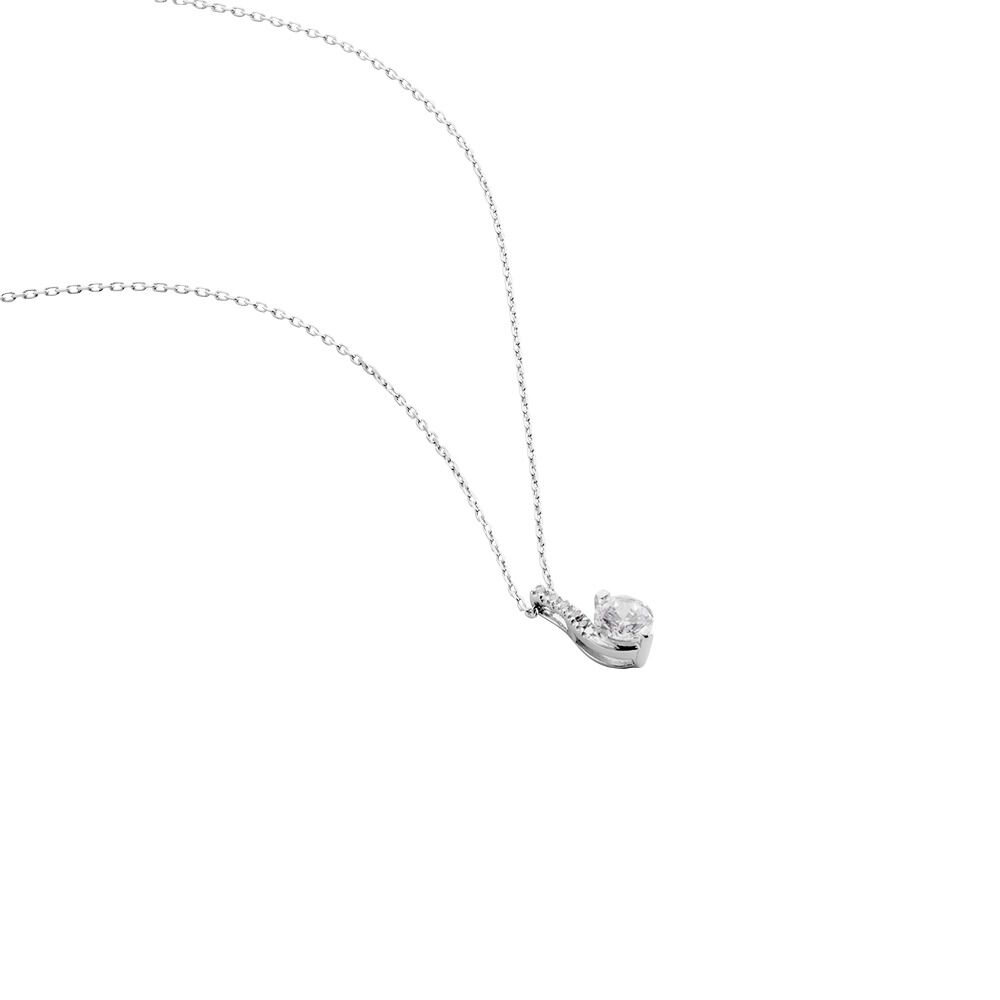 Collier Olly Or Blanc Oxyde De Zirconium - Colliers avec pierres Femme | Marc Orian