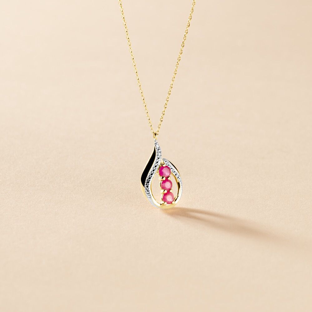 Collier Aurora Or Jaune Rubis Et Diamant - Colliers avec pierres Femme | Marc Orian