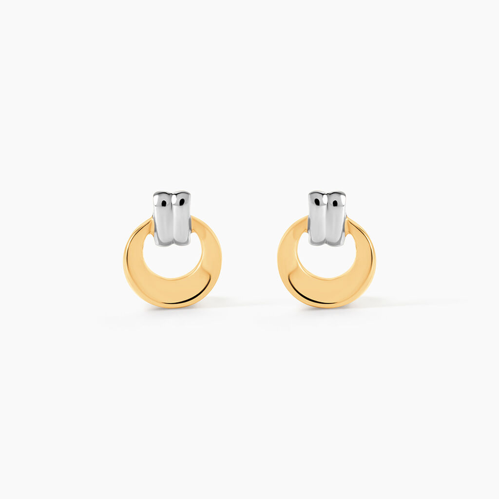 Boucles D'oreilles Puces Berangere Cercle Or Bicolore - Puces Femme | Marc Orian