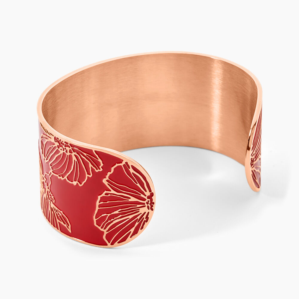 Bracelet Jonc Willem Acier Rose Smalto Rouge - Bracelets joncs Femme | Marc Orian