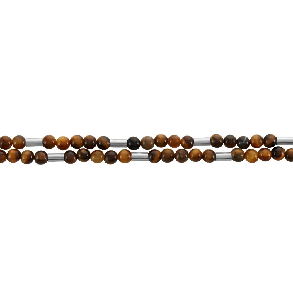 Bracelet Acier Blanc Augusto Oeil De Tigre - Bracelets chaînes Homme | Marc Orian