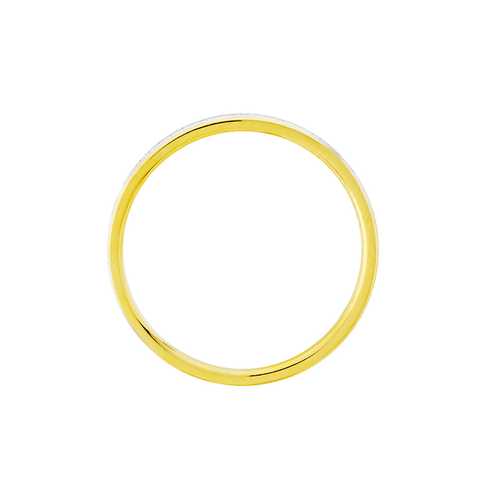 Alliance Fine Diamantee Ruban Plat Or Bicolore - Alliances personnalisées Femme | Marc Orian
