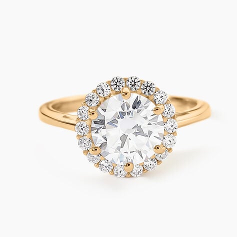 Bague Solitaire Plaqu&eacute; Or Jaune Melva Oxyde De Zirconium - Bijoux fantaisie Femme | Marc Orian