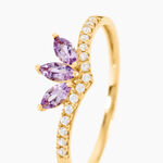 Bague Florelys Or Jaune Am&eacute;thyste Oxyde De Zirconium - Bagues pierres fines Femme | Marc Orian