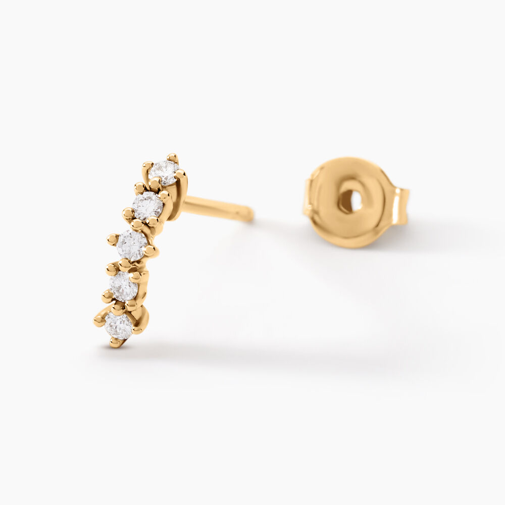 Boucles D'oreilles Puces Matleena Or Jaune Diamant Synth&eacute;tique - Boucles d'oreilles mariage Femme | Marc Orian