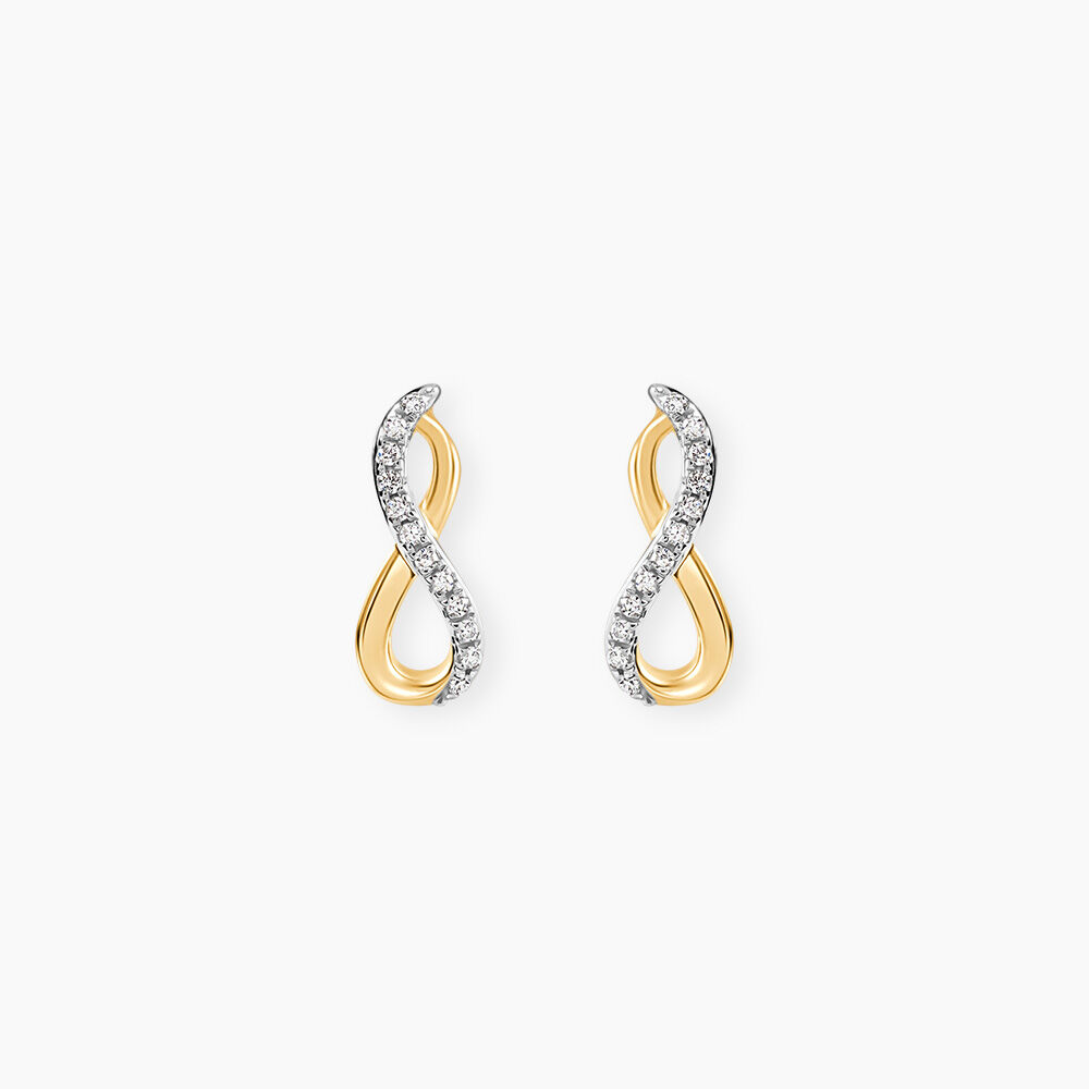 Boucles D'oreilles Puces Osanna Or Jaune Diamants - Puces Femme | Marc Orian
