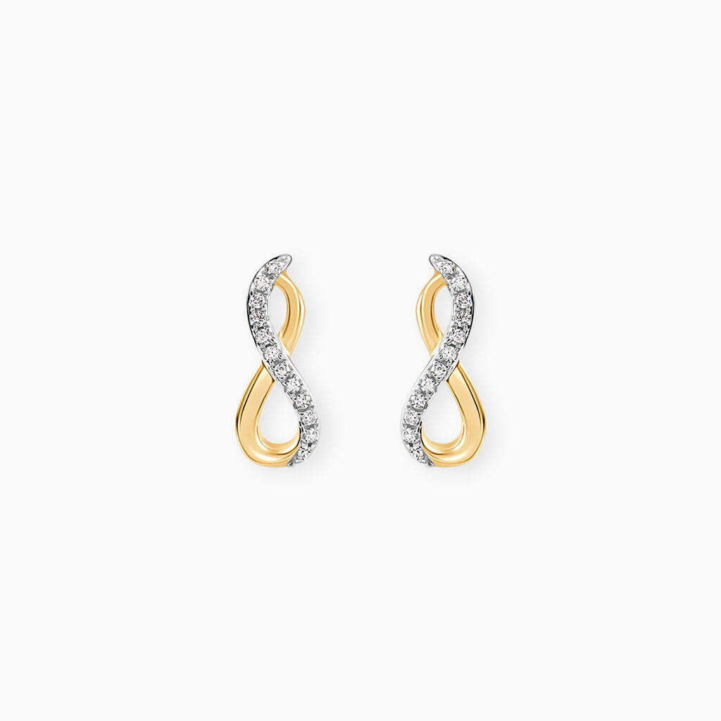 Boucles D'oreilles Puces Osanna Or Jaune Diamants - Puces Femme | Marc Orian