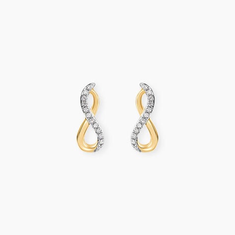 Boucles D'oreilles Puces Osanna Or Jaune Diamants - Puces Femme | Marc Orian