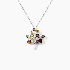 Collier Chahida Argent Blanc Ambre - Colliers Femme | Marc Orian