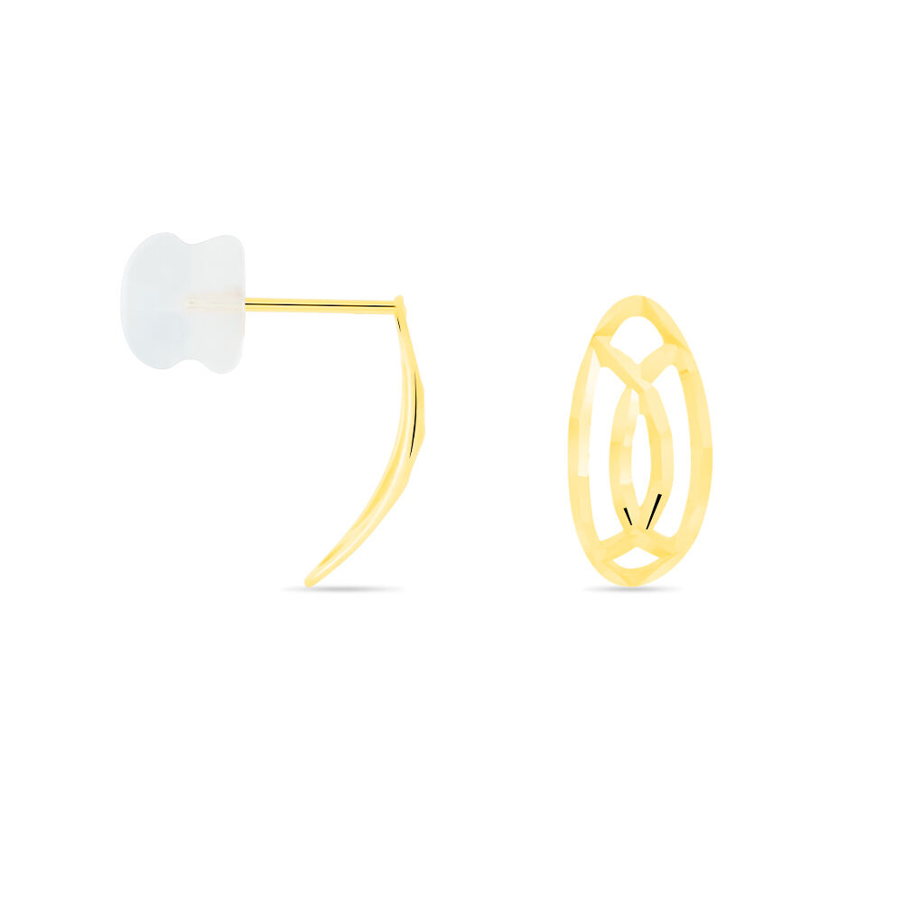 Boucles D'oreilles Puces Elodile Ovale Or Jaune - Puces Femme | Marc Orian