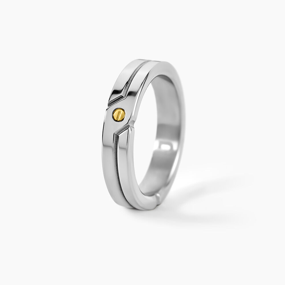 Bague Jourdan Ilker Acier Argent&eacute; - Bagues grosses Homme | Marc Orian