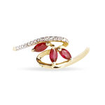 Bague Naceira Or Bicolore Rubis Et Diamant - Bagues vintage Femme | Marc Orian