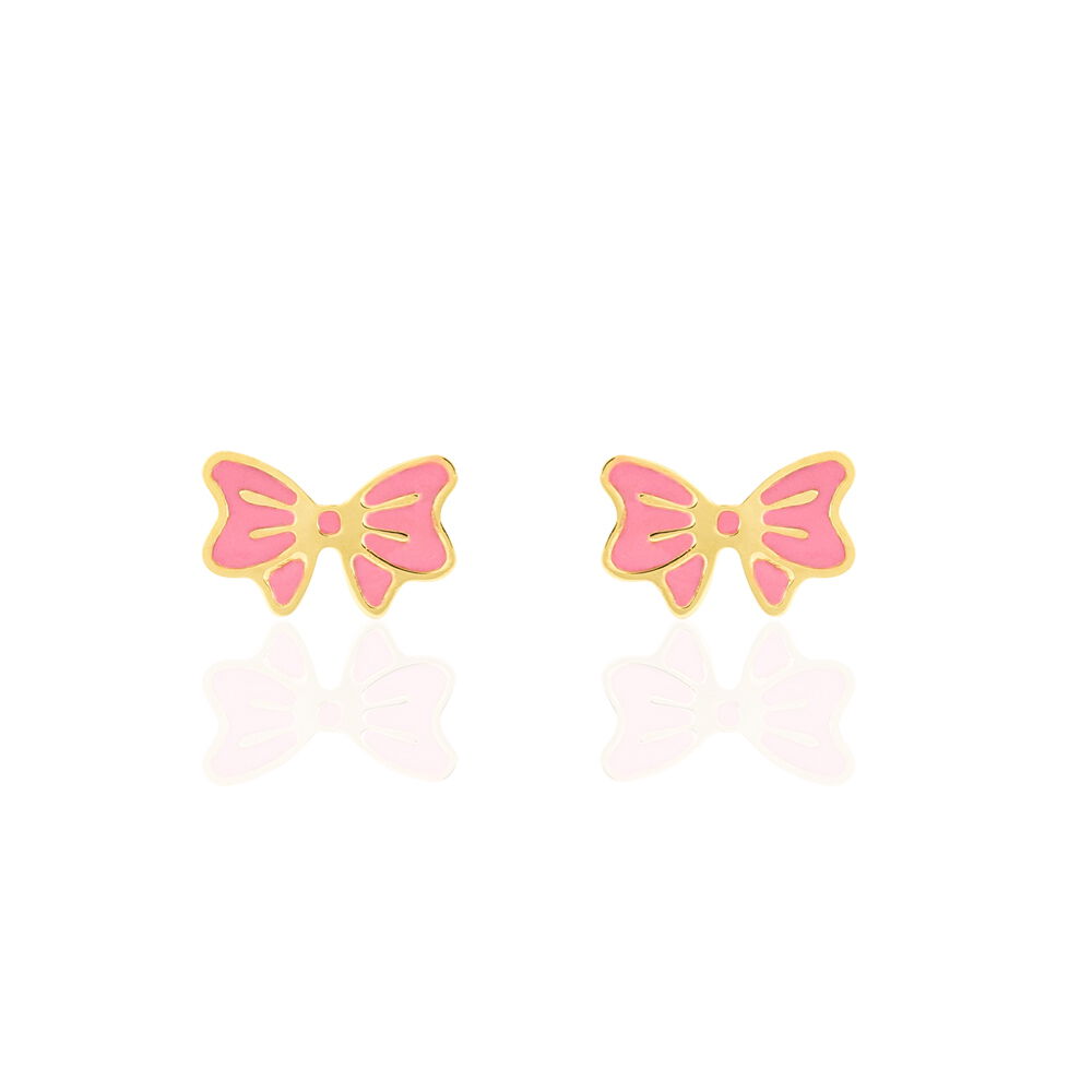Boucles D'oreilles Puces Amelie Noeud Or Jaune - Puces Enfant | Marc Orian