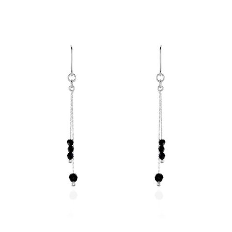 Boucles D'oreilles Pendantes Elisane Argent Blanc Pierre De Synthese - Pendantes Femme | Marc Orian