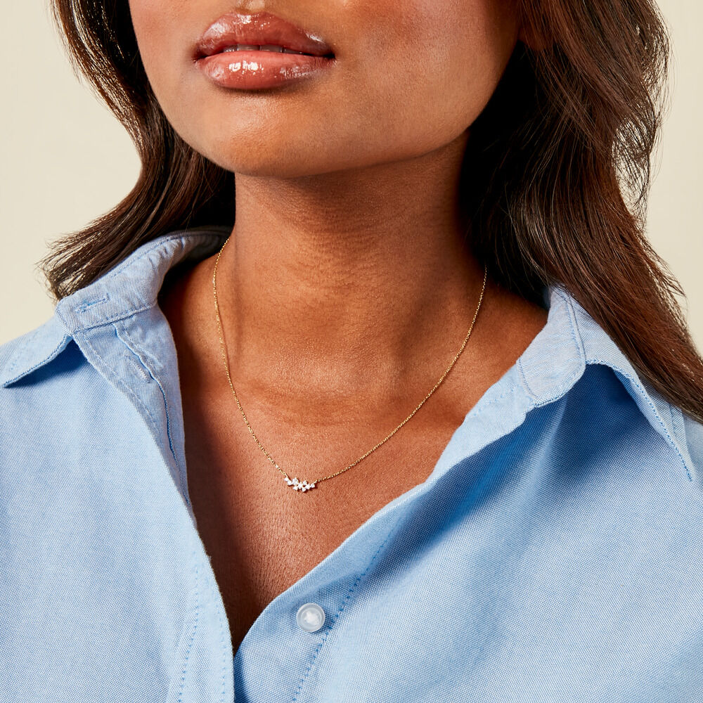 Collier Niu Or Jaune Oxyde De Zirconium - Colliers avec pierres Femme | Marc Orian