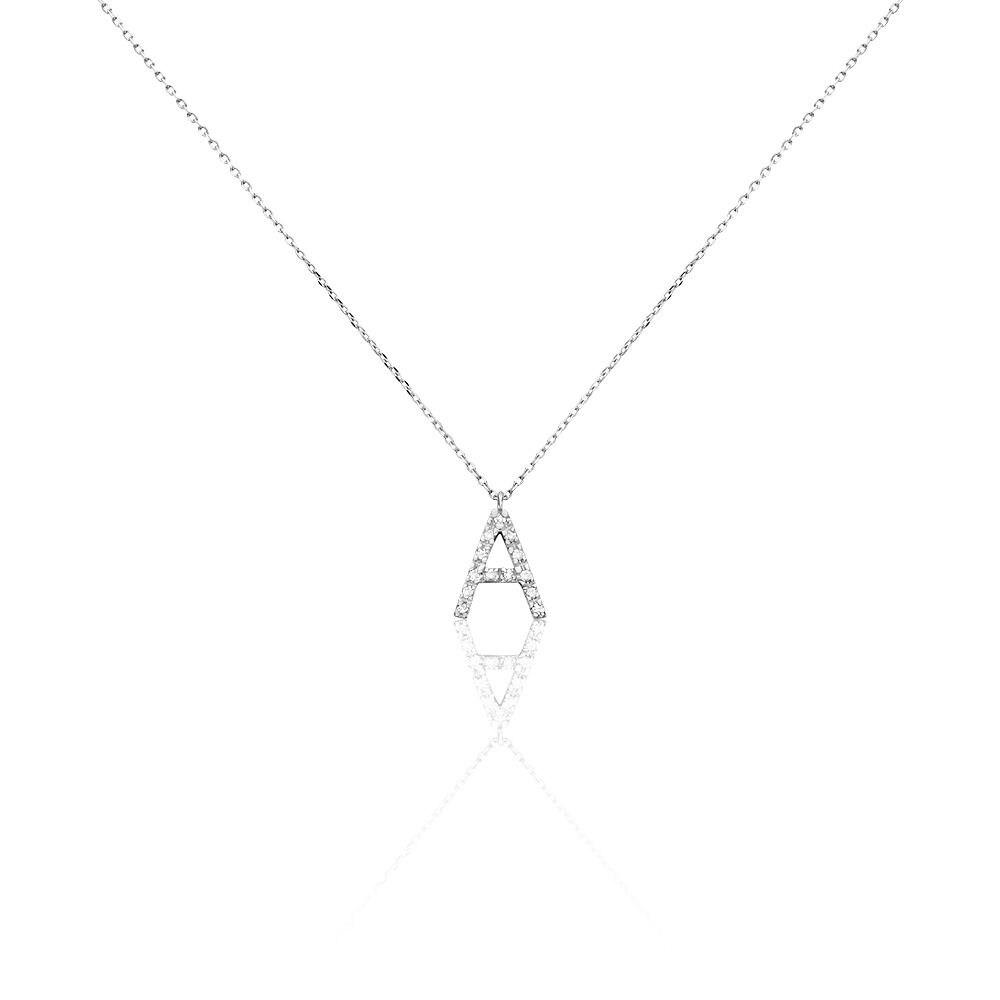 Collier Oran Or Blanc Diamant - Colliers avec pierres Femme | Marc Orian