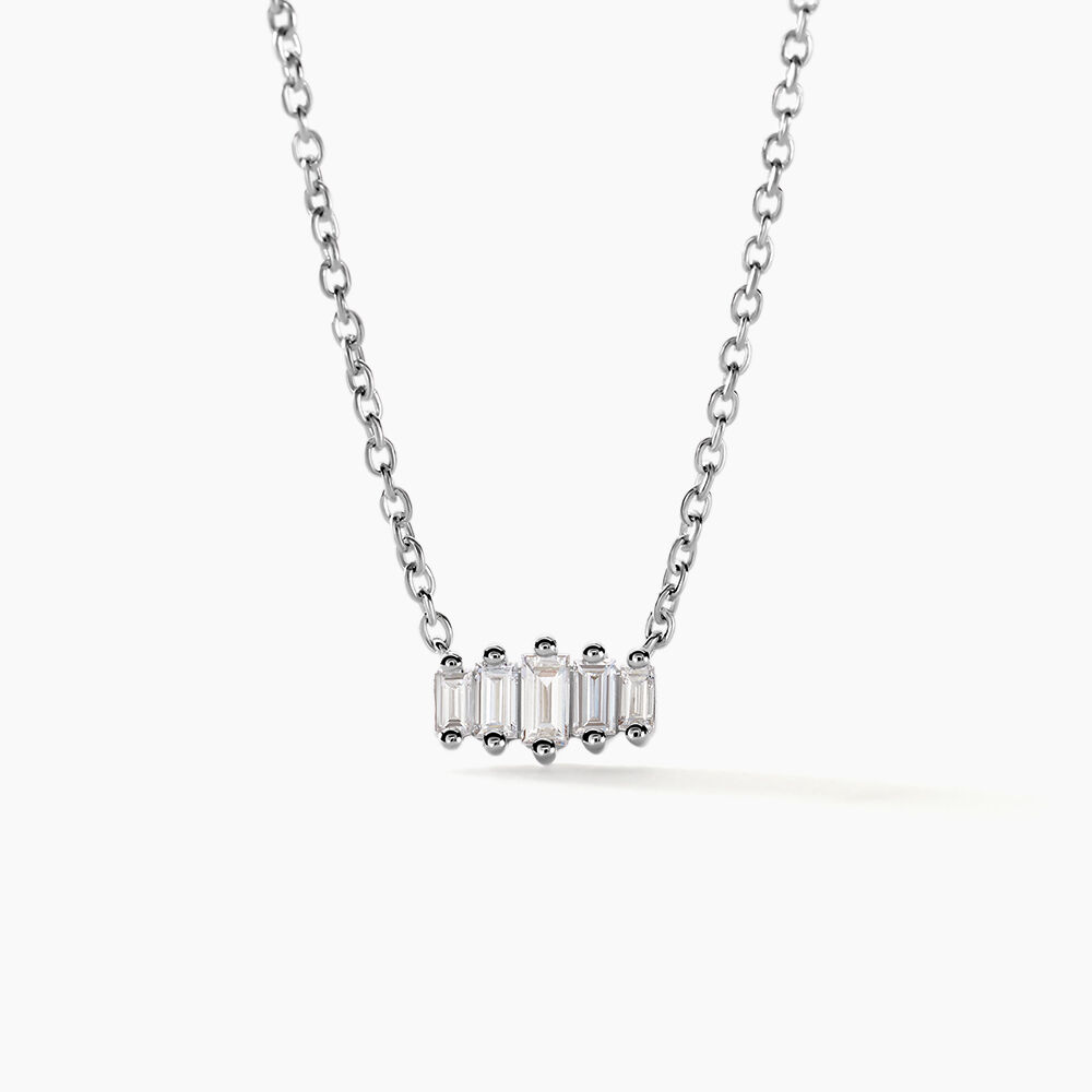 Collier Gal Argent Blanc Diamant Synth&eacute;tique - Colliers avec pierres Femme | Marc Orian