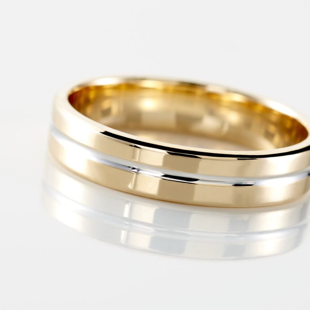 Alliance Liseret Ruban Plat Or Bicolore - Alliances duo Unisex | Marc Orian