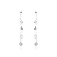 Boucles D'oreilles Pendantes Lorainne Argent Blanc Oxyde De Zirconium