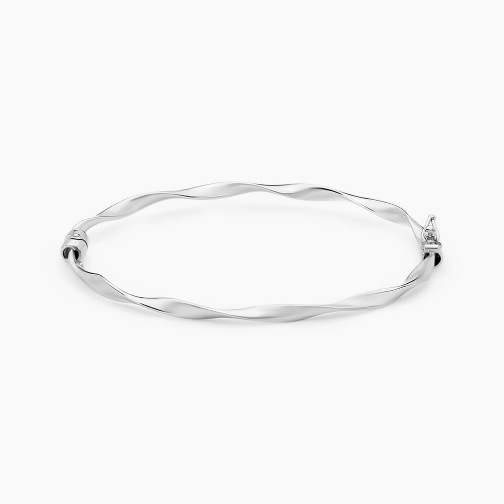 Bracelet Jonc Nathaelae Argent Blanc - Bracelets joncs Femme | Marc Orian