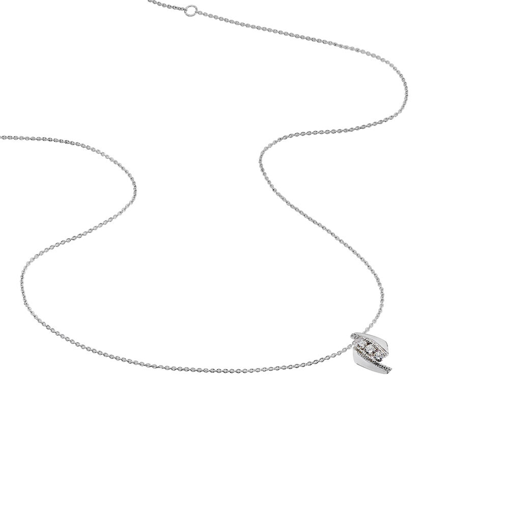 Collier Barbara Or Blanc Diamant - Colliers avec pierres Femme | Marc Orian