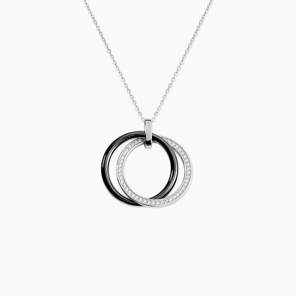 Collier Tania Argent Blanc C&eacute;ramique Et Oxyde De Zirconium - Colliers avec pierres Femme | Marc Orian