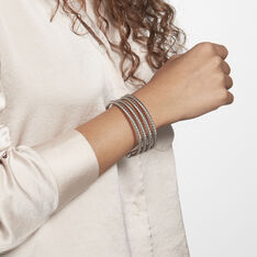 Jonc Ouvert Acier Blanc Galaad - Bracelets jonc Femme | Marc Orian