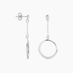Boucles D'oreilles Pendantes Amma Argent Blanc Oxyde De Zirconium - Pendantes Femme | Marc Orian