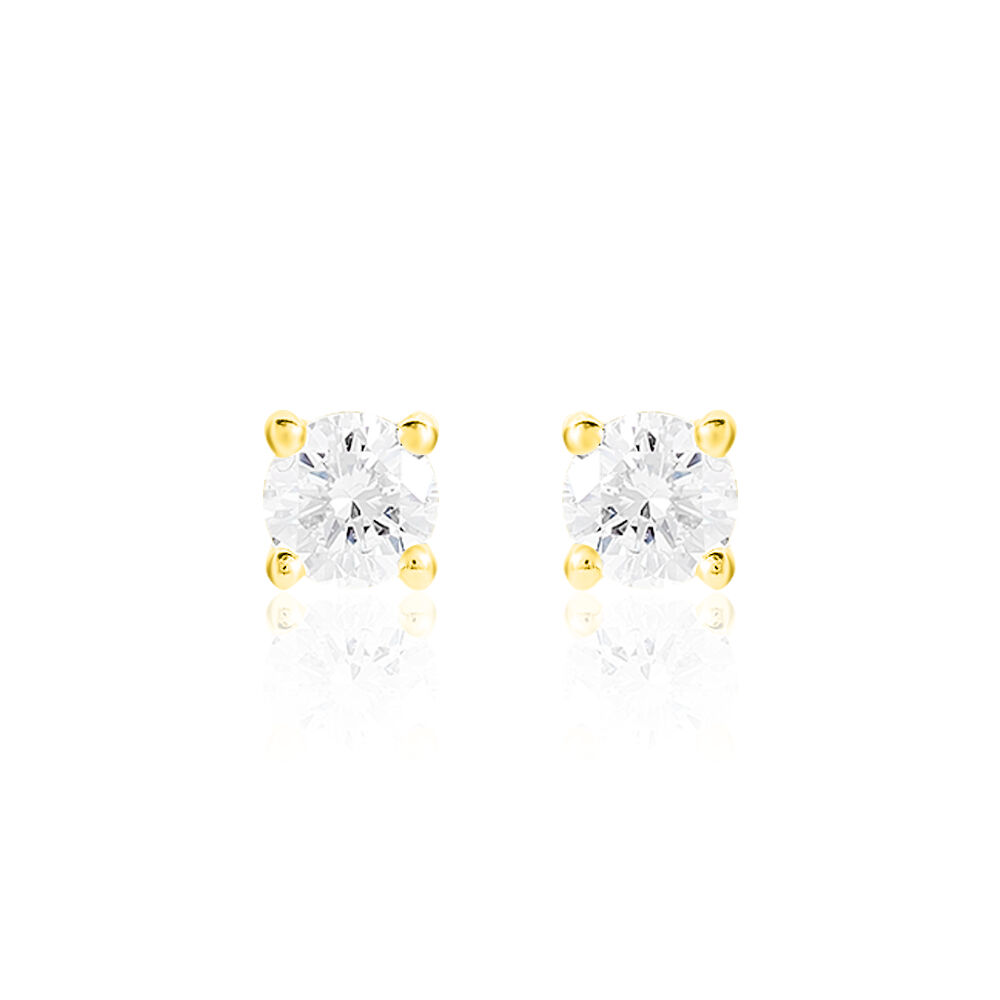 Boucles D'oreilles Puces Victoria Or Jaune Diamant - Puces Femme | Marc Orian