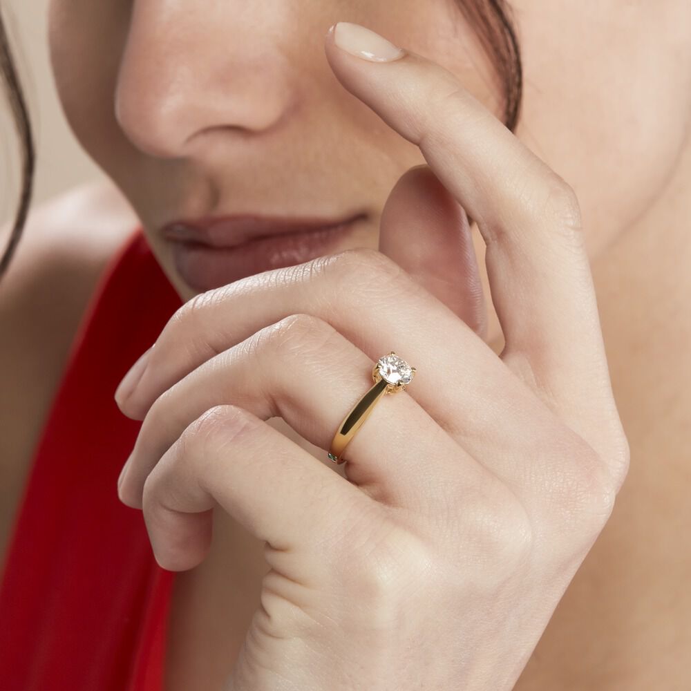 Bague Solitaire Vicoeuria Or Jaune Diamant Synthétique - Solitaires Femme | Marc Orian
