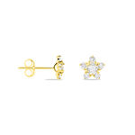 Boucles D'oreilles Puces Elais Etoile Or Jaune Oxyde De Zirconium - Puces Femme | Marc Orian