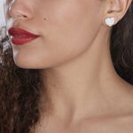 Boucles D'oreilles Puces Darwin Argent Blanc Oxyde - Puces Femme | Marc Orian