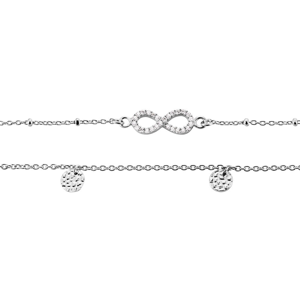 Chaîne De Cheville Argent Blanc Roschen Oxydes De Zirconium - Chaines de cheville Femme | Marc Orian