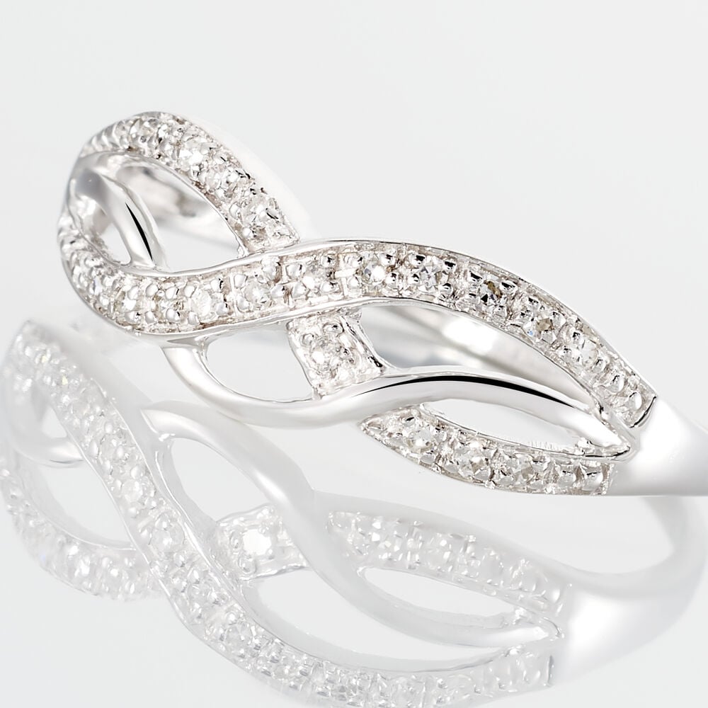 Bague Vaguelette Or Blanc Diamant - Parures de mariage Femme | Marc Orian