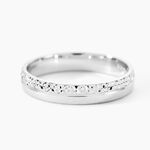 Alliance Fantaisie Diamantee Ruban Plat Or Blanc - Alliances duo Unisex | Marc Orian