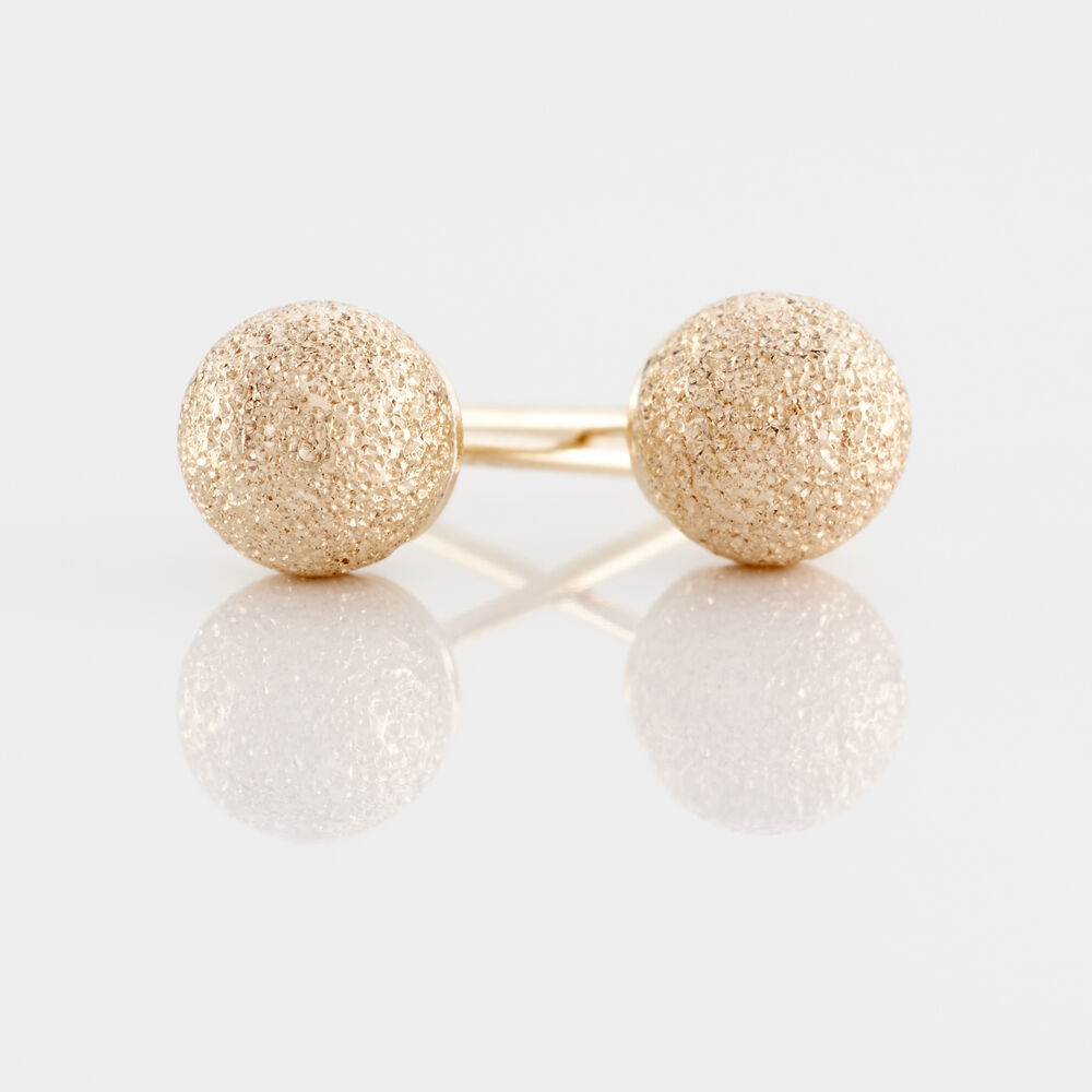 Boucles D'oreilles Puces Fidelia Boule Sablee Or Jaune - Puces Femme | Marc Orian
