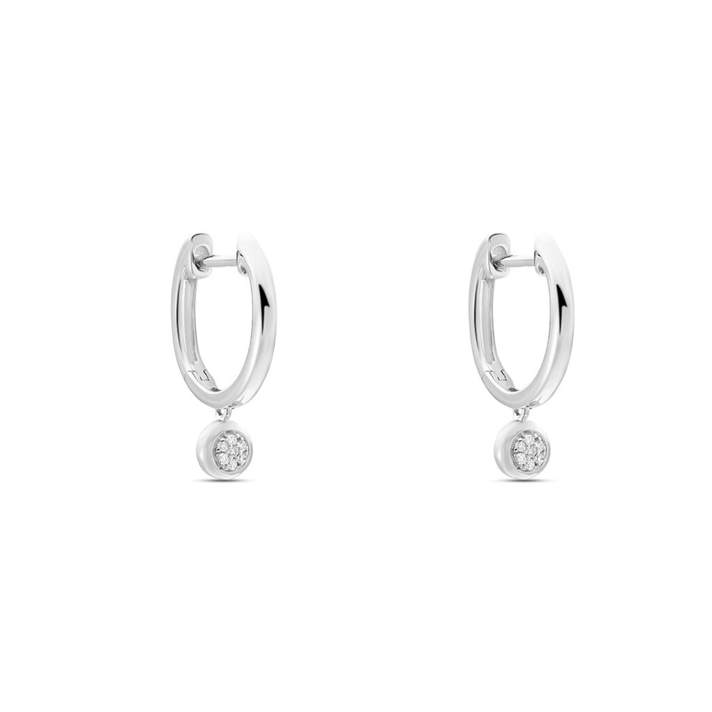 Créoles Or Blanc Mairenn Diamants - Boucles d'oreilles pierres précieuses Femme | Marc Orian